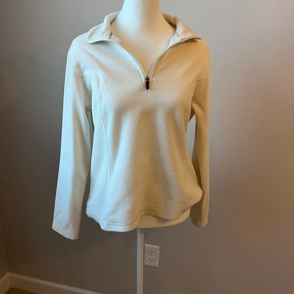 Lands End Cream Quarter-Zip Pullover‎